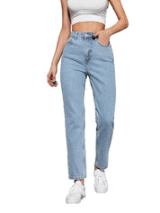 KOTTY Women High Rise Cotton Lycra Blend Ankle Length Jeans Sky Blue