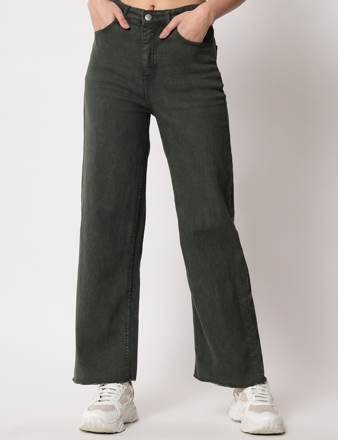KOTTY Regular Women Dark Green Jeans 