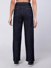KOTTY Women's High Rise Cotton Lycra Blend Ankle Length Relaxed Fit Jeans