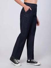 KOTTY Women's High Rise Cotton Lycra Blend Ankle Length Relaxed Fit Jeans