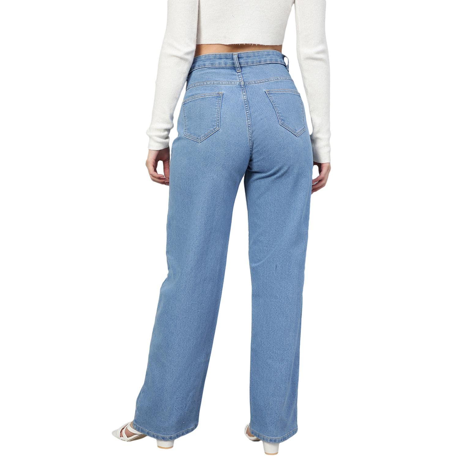 KOTTY Womens High Rise Cotton Lycra Solid Jeans