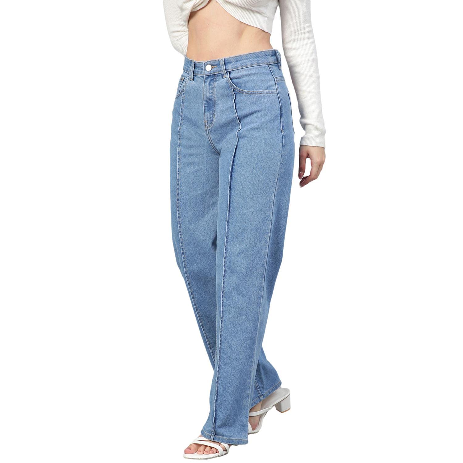 KOTTY Womens High Rise Cotton Lycra Solid Jeans