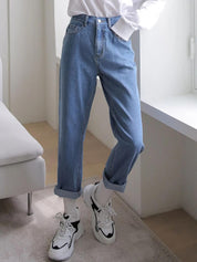 KOTTY Womens Cotton Lycra Blend Straight Fit High Rise Jeans