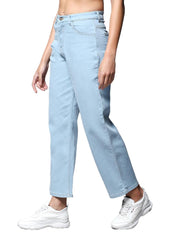KOTTY Womens Cotton Lycra Blend Straight Fit High Rise Jeans