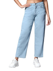 KOTTY Womens Cotton Lycra Blend Straight Fit High Rise Jeans