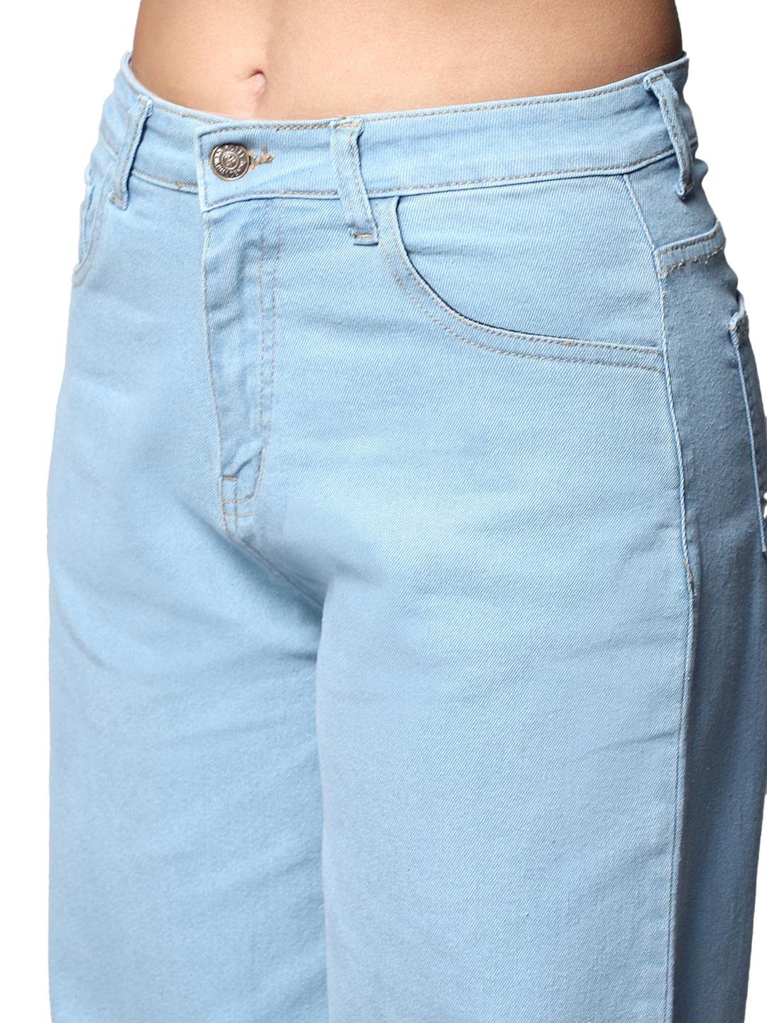 KOTTY Womens Cotton Lycra Blend Straight Fit High Rise Jeans