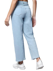 KOTTY Womens Cotton Lycra Blend Straight Fit High Rise Jeans