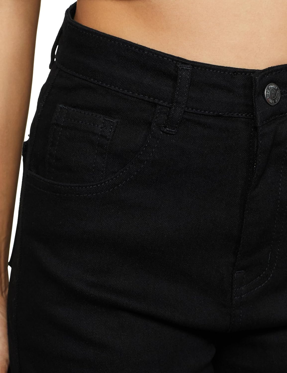 KOTTY Women's Regular Black Jeans