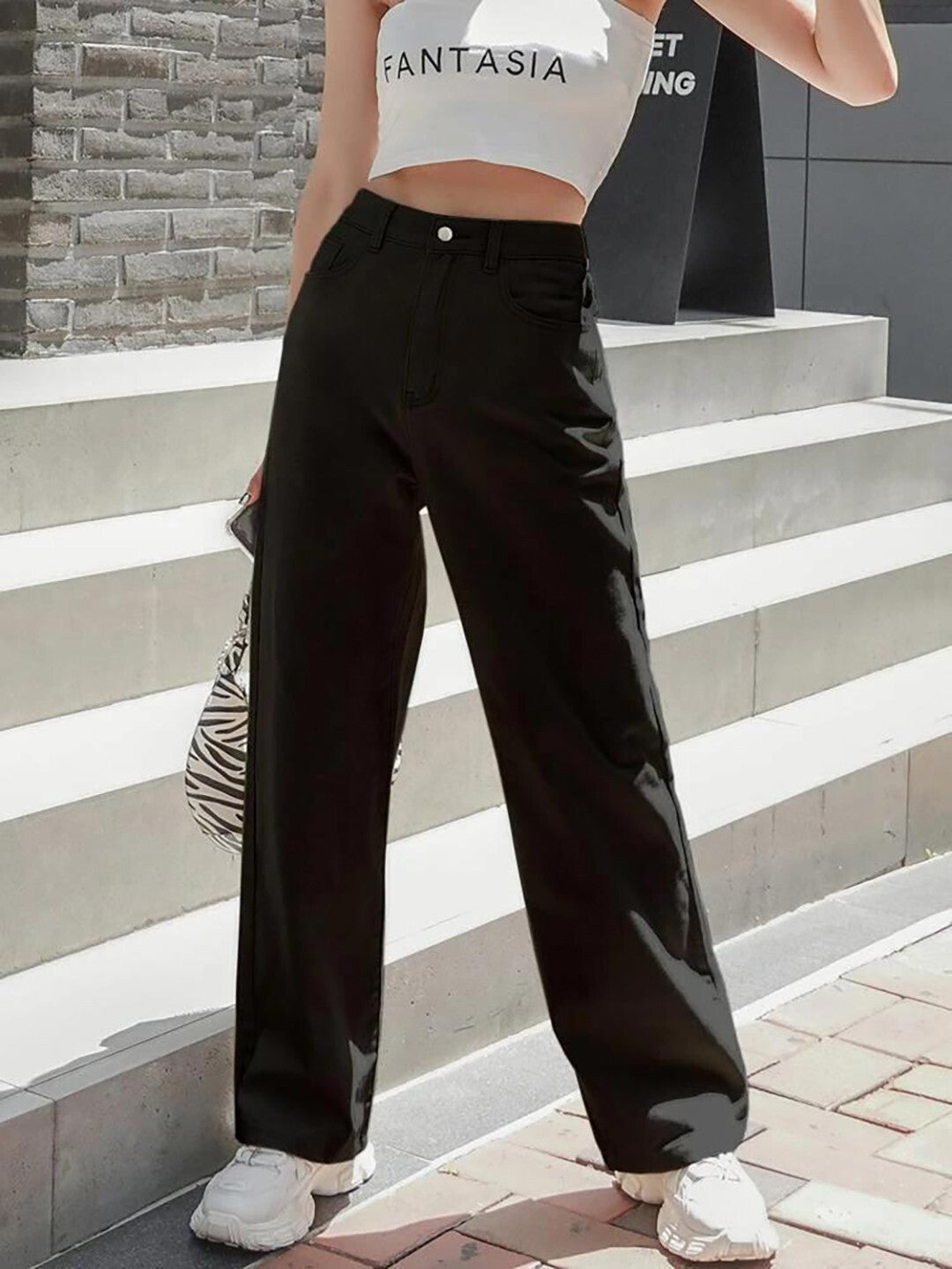 KOTTY Straight Fit Women Black Jeans 