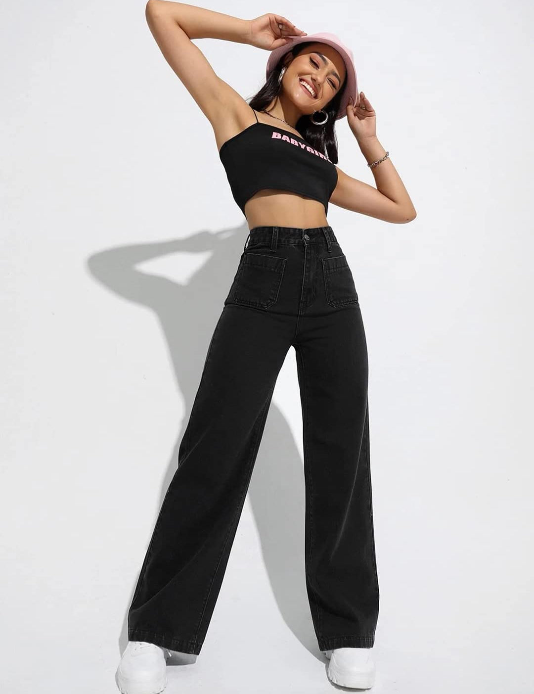 KOTTY Womens High Rise Cotton Lycra Solid Jeans