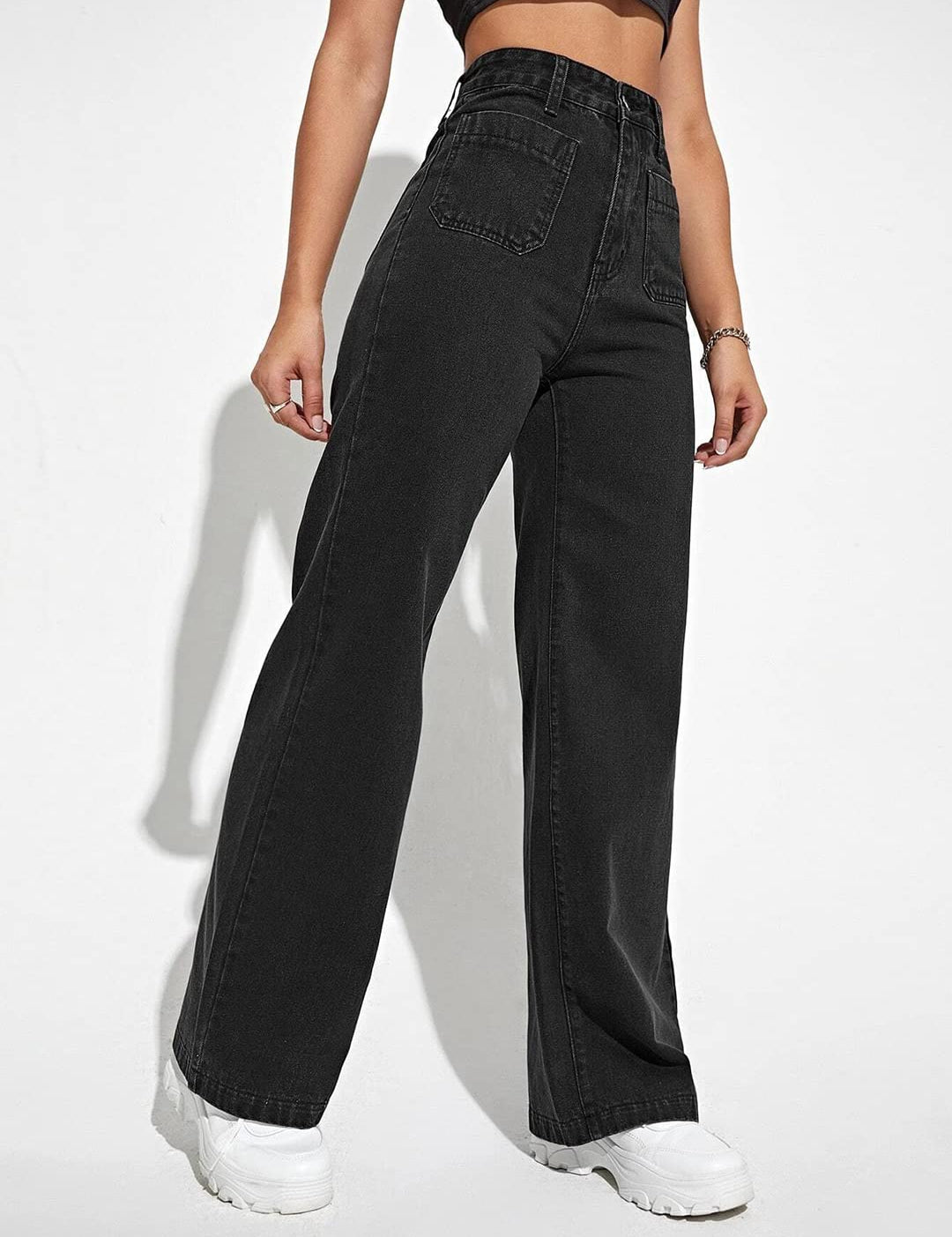 KOTTY Womens High Rise Cotton Lycra Solid Jeans