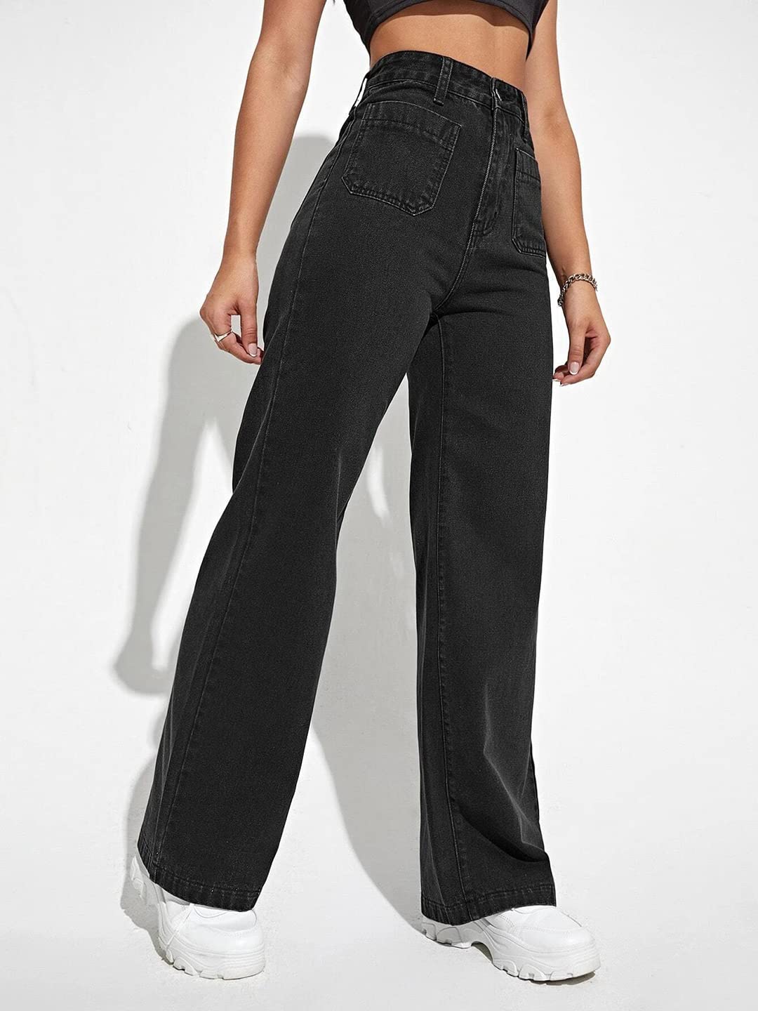 KOTTY Womens High Rise Cotton Lycra Solid Jeans