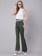 KOTTY Boot-Leg Women Dark Green Jeans 