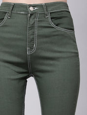 KOTTY Boot-Leg Women Dark Green Jeans 