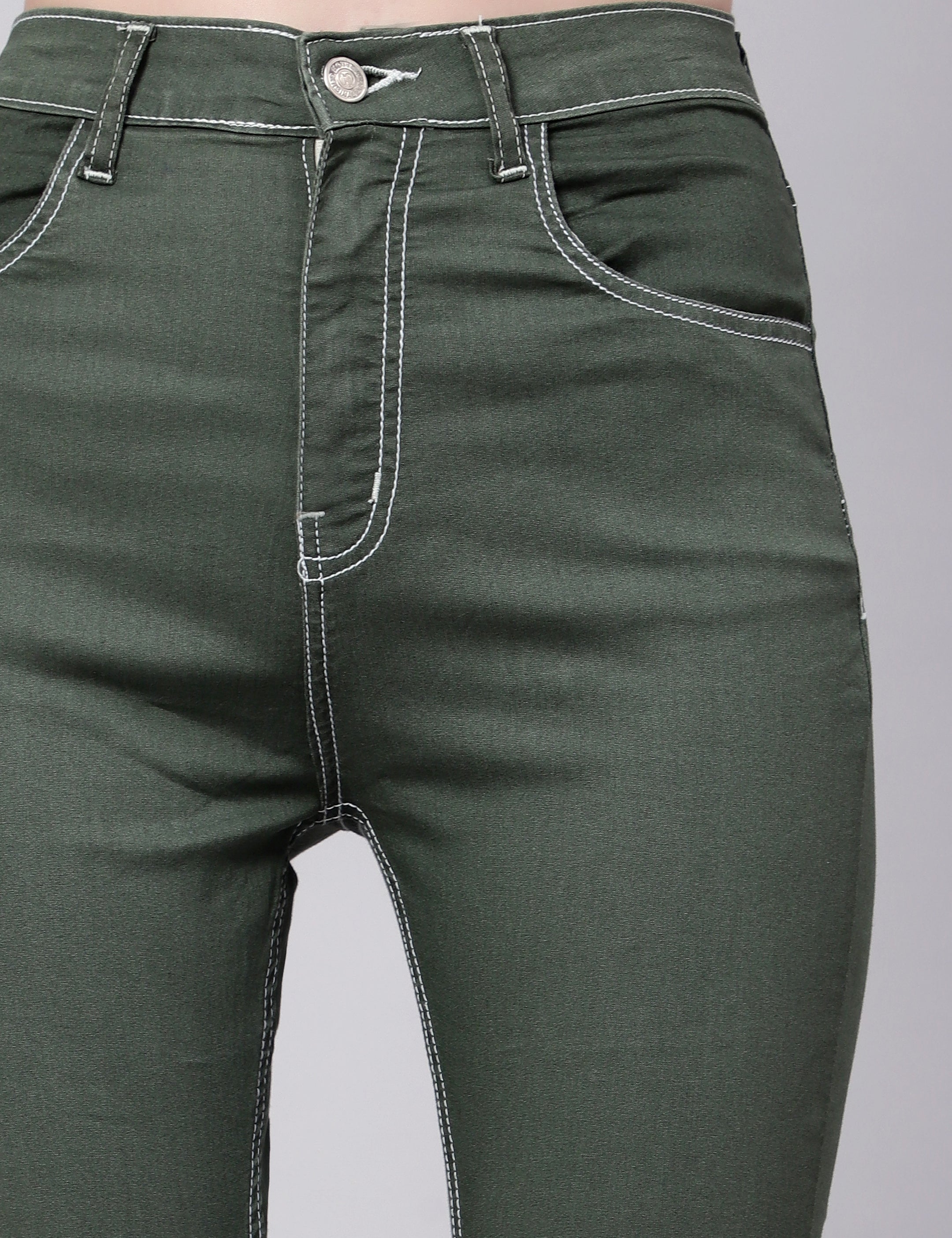KOTTY Boot-Leg Women Dark Green Jeans 