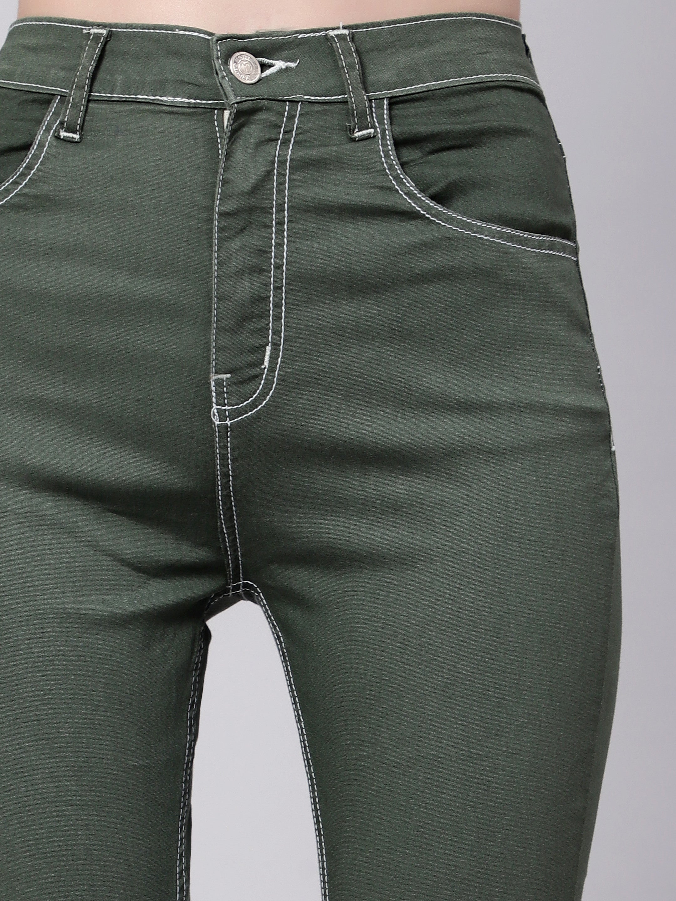 KOTTY Boot-Leg Women Dark Green Jeans 