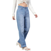 KOTTY Womens High Rise Cotton Lycra Solid Jeans Light Blue