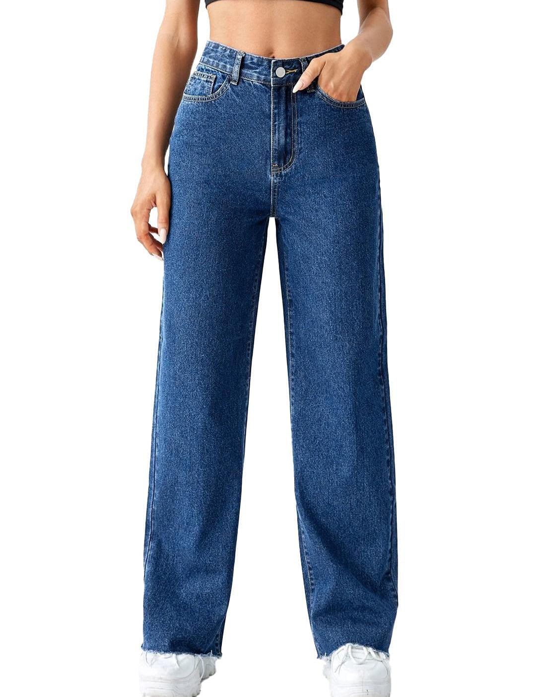 KOTTY Women's High Rise Cotton Lycra Blend Ankle Length Relaxed Fit Jeans