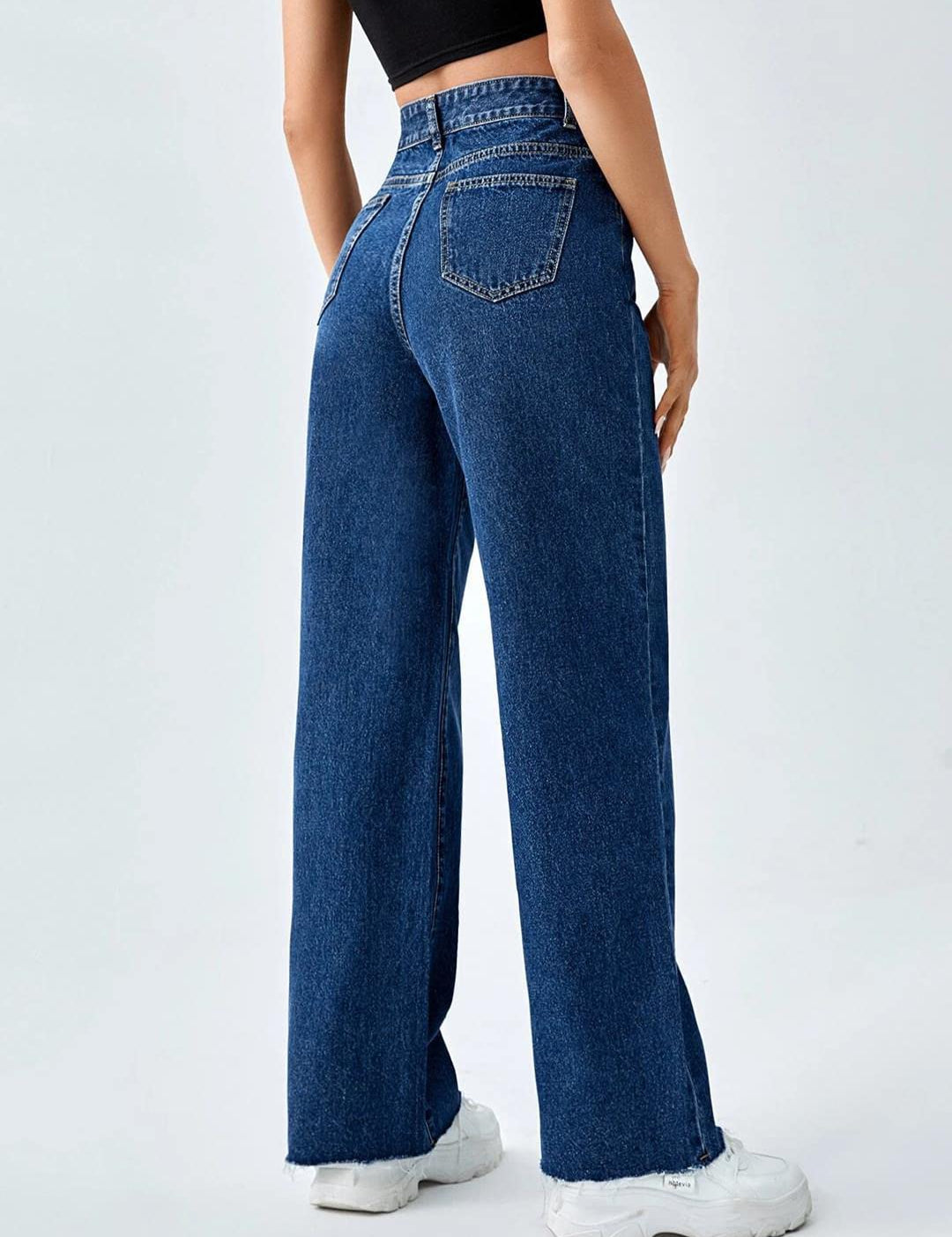 KOTTY Women's High Rise Cotton Lycra Blend Ankle Length Relaxed Fit Jeans