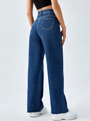 KOTTY Women's High Rise Cotton Lycra Blend Ankle Length Relaxed Fit Jeans