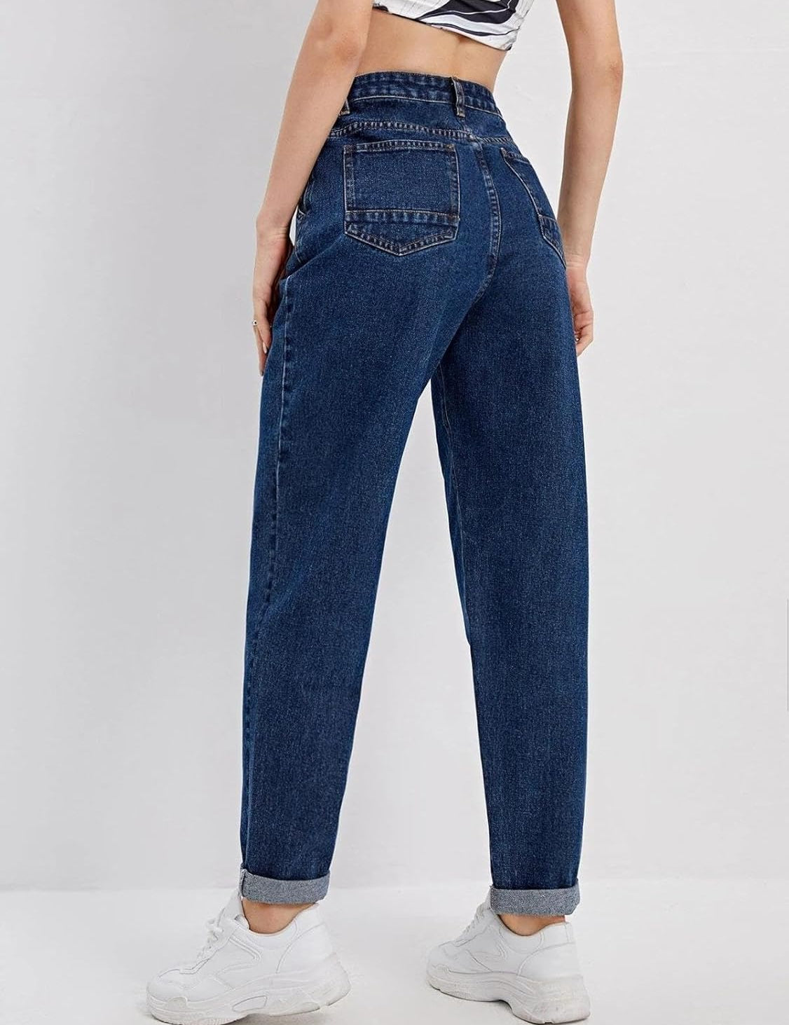KOTTY Women Slim High Rise Dark Blue Jeans