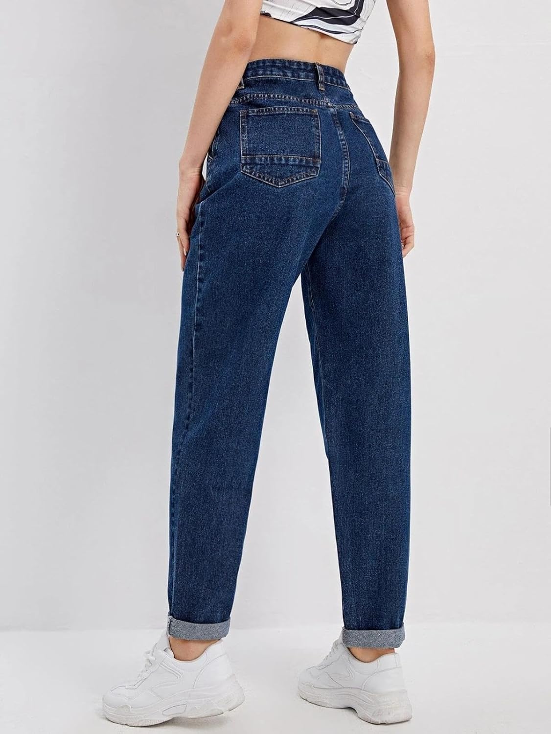 KOTTY Women Slim High Rise Dark Blue Jeans