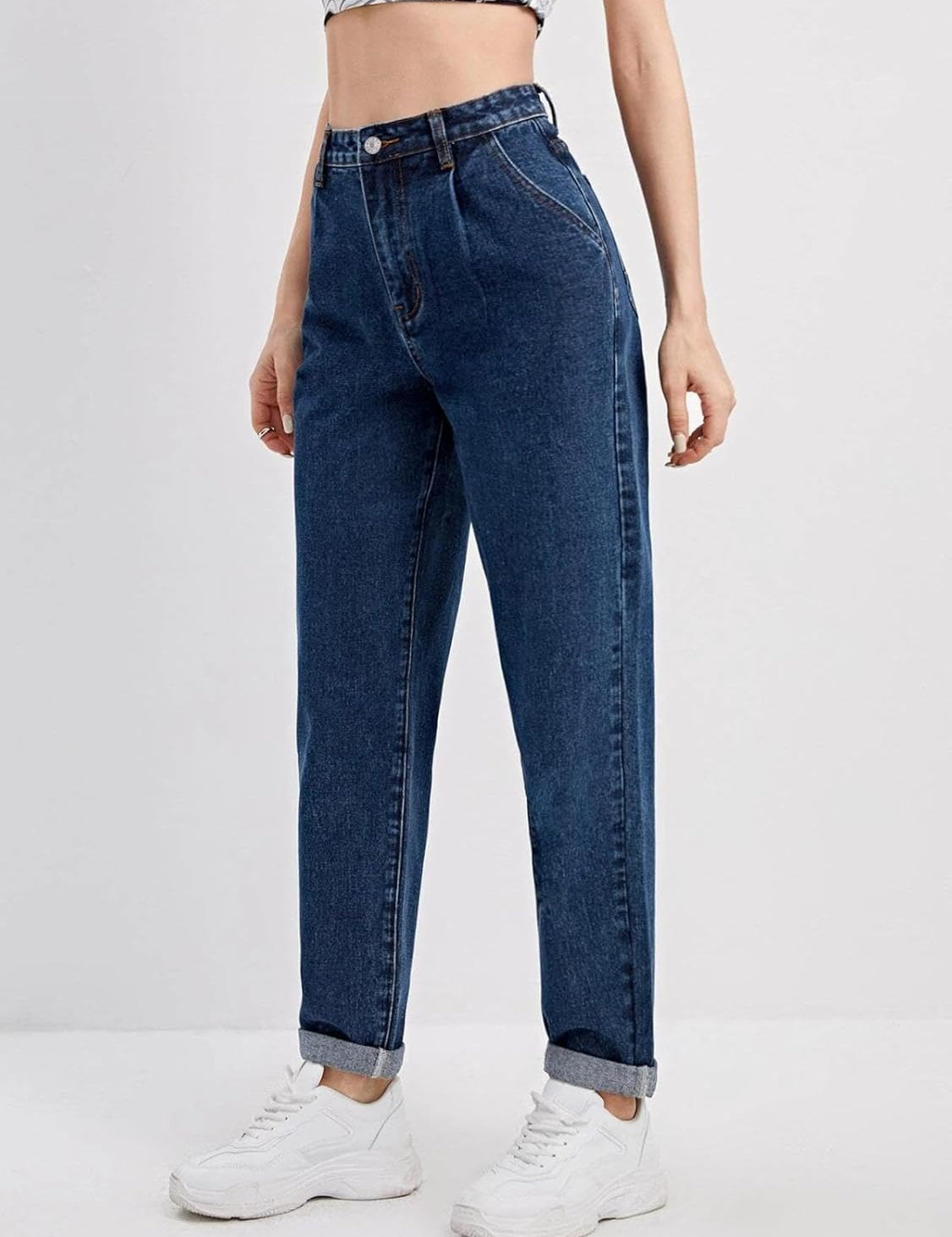 KOTTY Women Slim High Rise Dark Blue Jeans