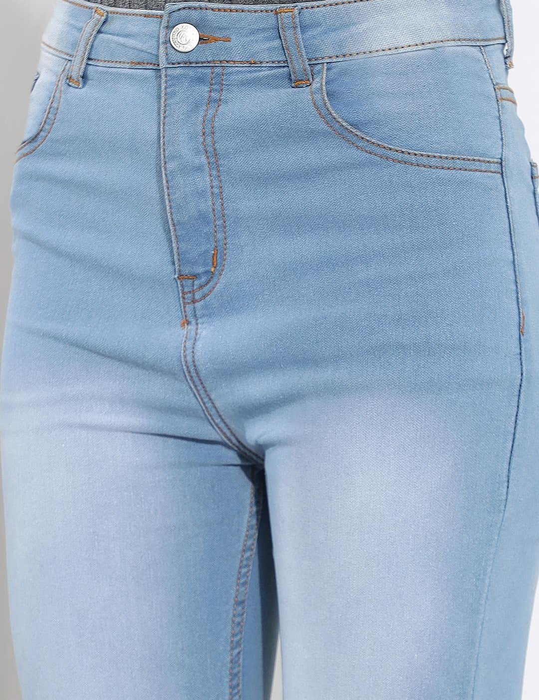 KOTTY Womens Cotton Lycra Blend Bootleg Fit High Rise Jeans