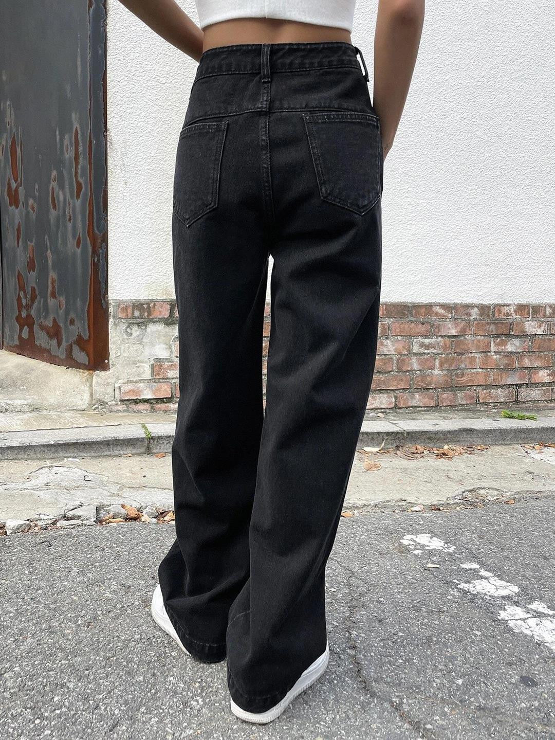 KOTTY Loose Fit Women Black Jeans 