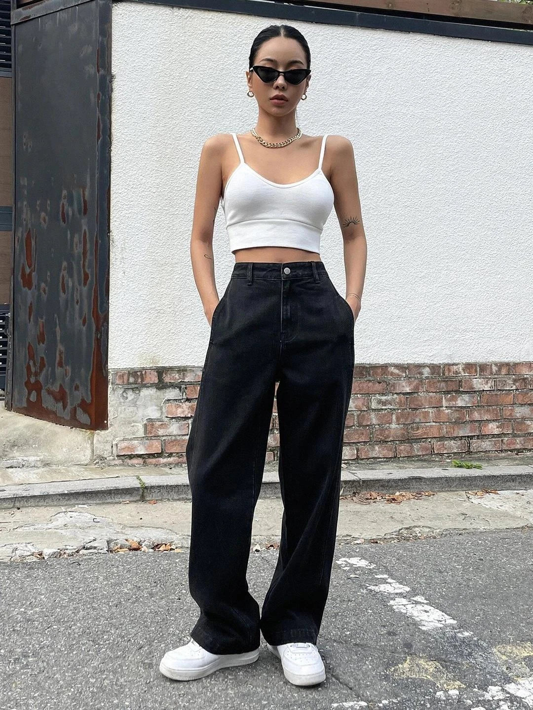 KOTTY Loose Fit Women Black Jeans 