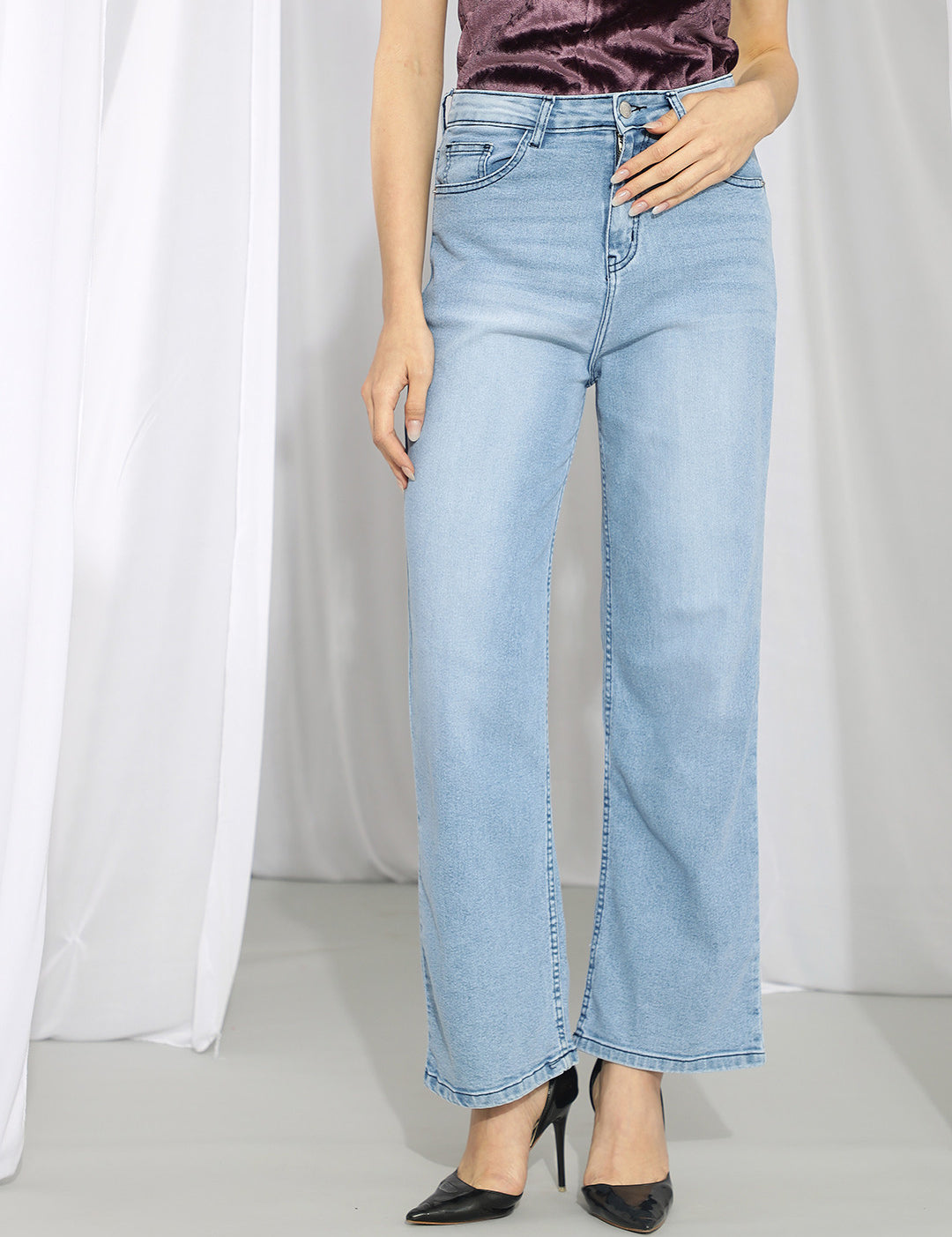 KOTTY Regular Women Light Blue Jeans 