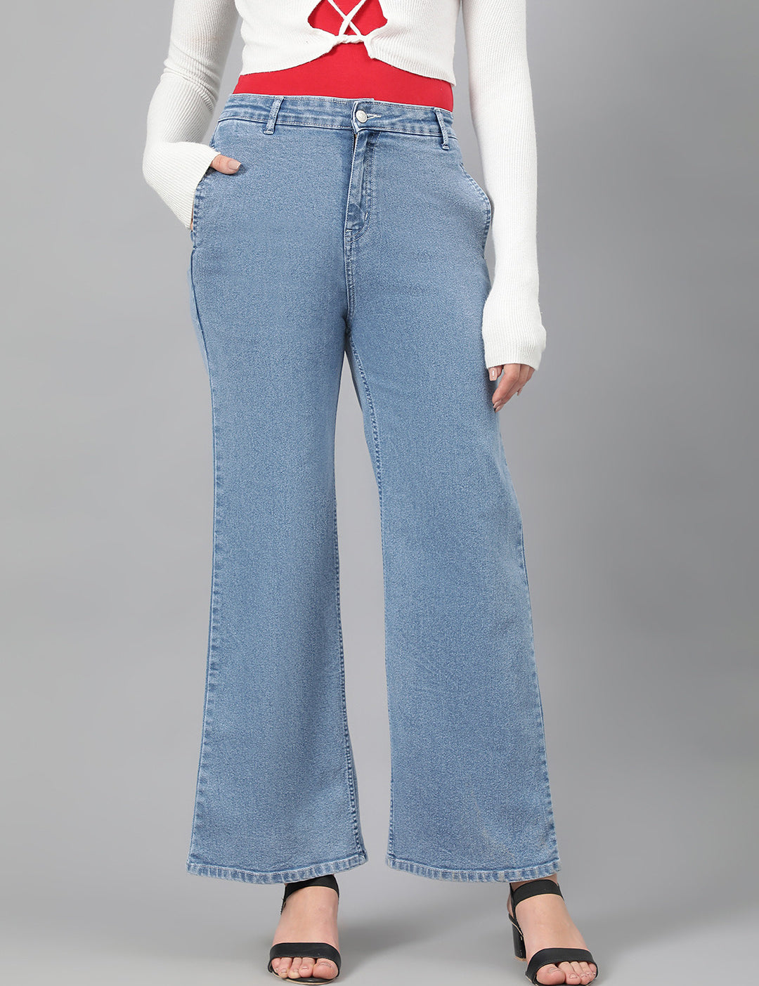 KOTTY Flared Women Light Blue Jeans 