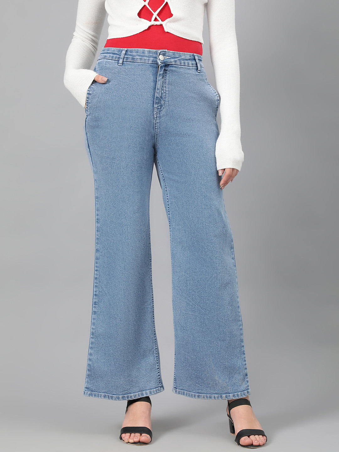 KOTTY Flared Women Light Blue Jeans 