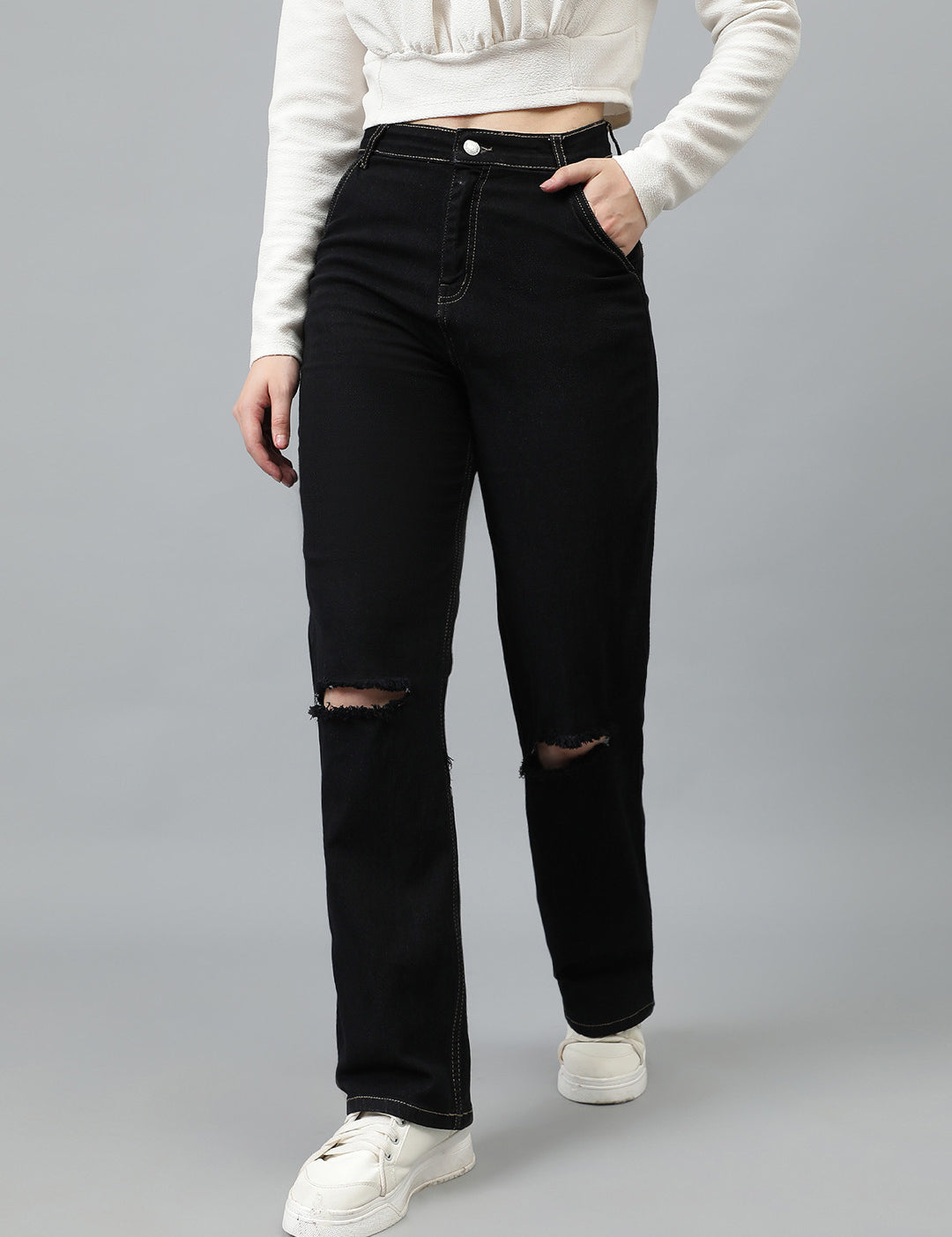 KOTTY Regular Women Black Jeans 