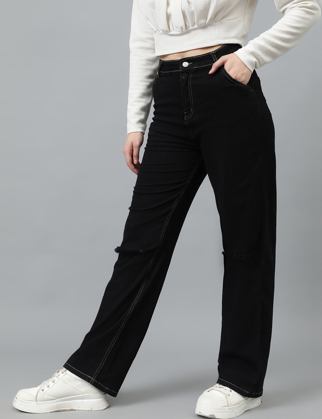 KOTTY Regular Women Black Jeans 
