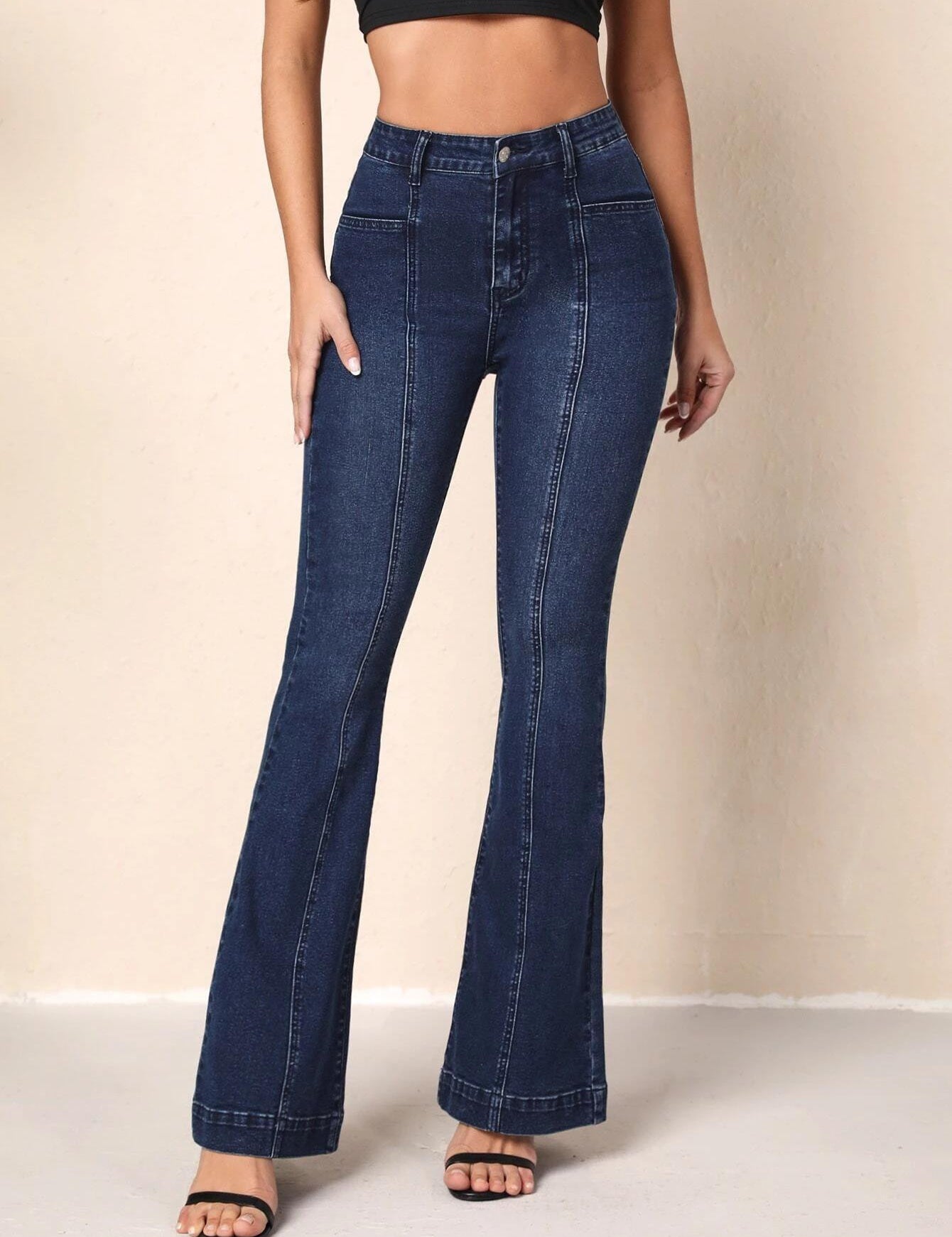 KOTTY Boot-Leg Women Dark Blue Jeans 
