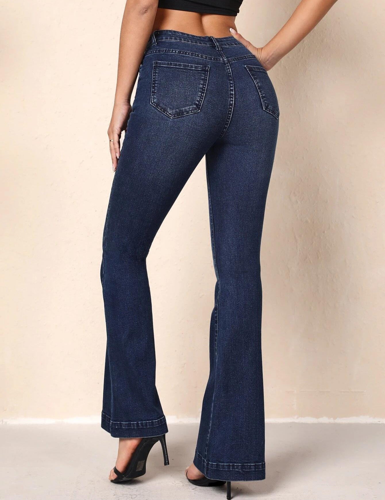 KOTTY Boot-Leg Women Dark Blue Jeans 
