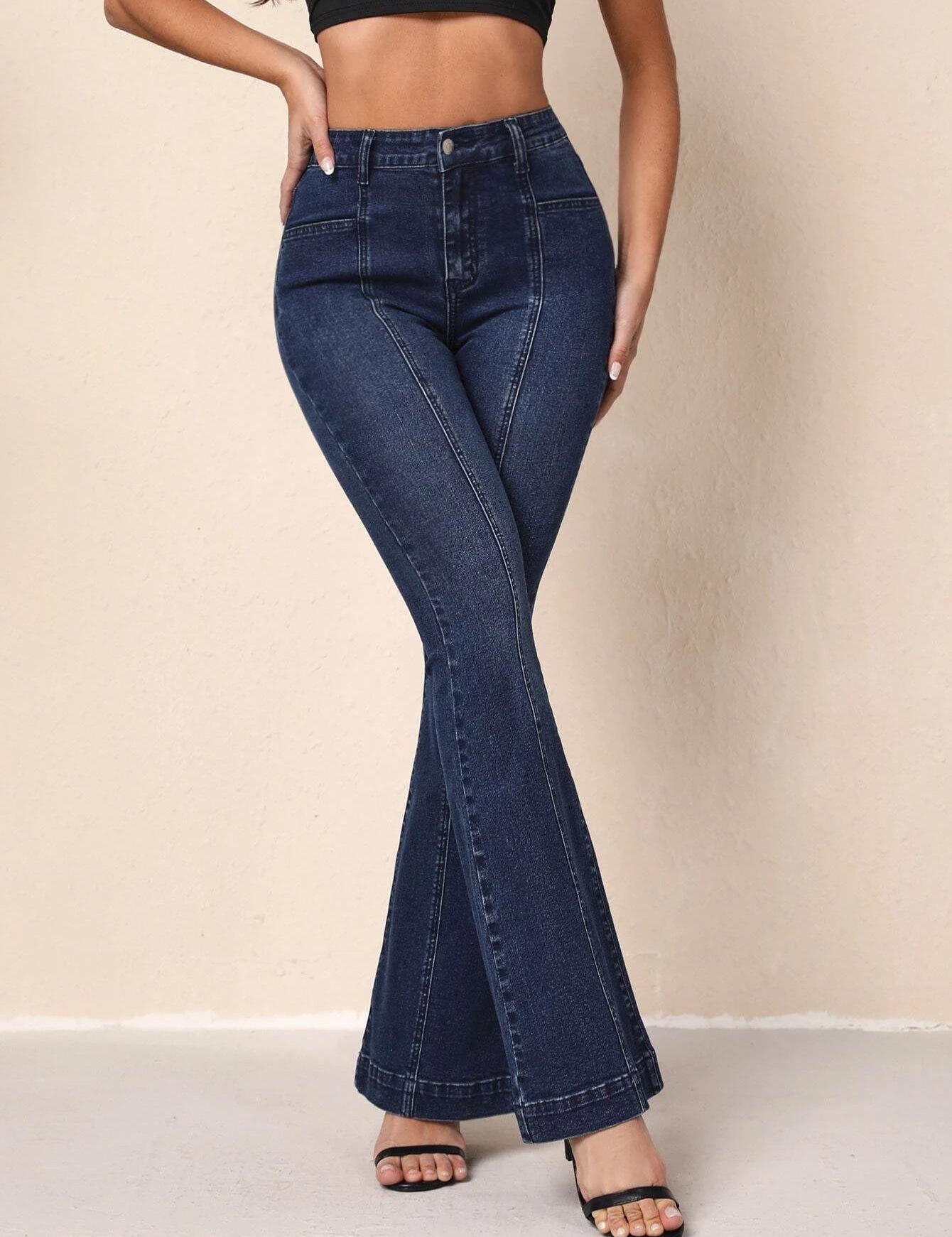 KOTTY Boot-Leg Women Dark Blue Jeans 