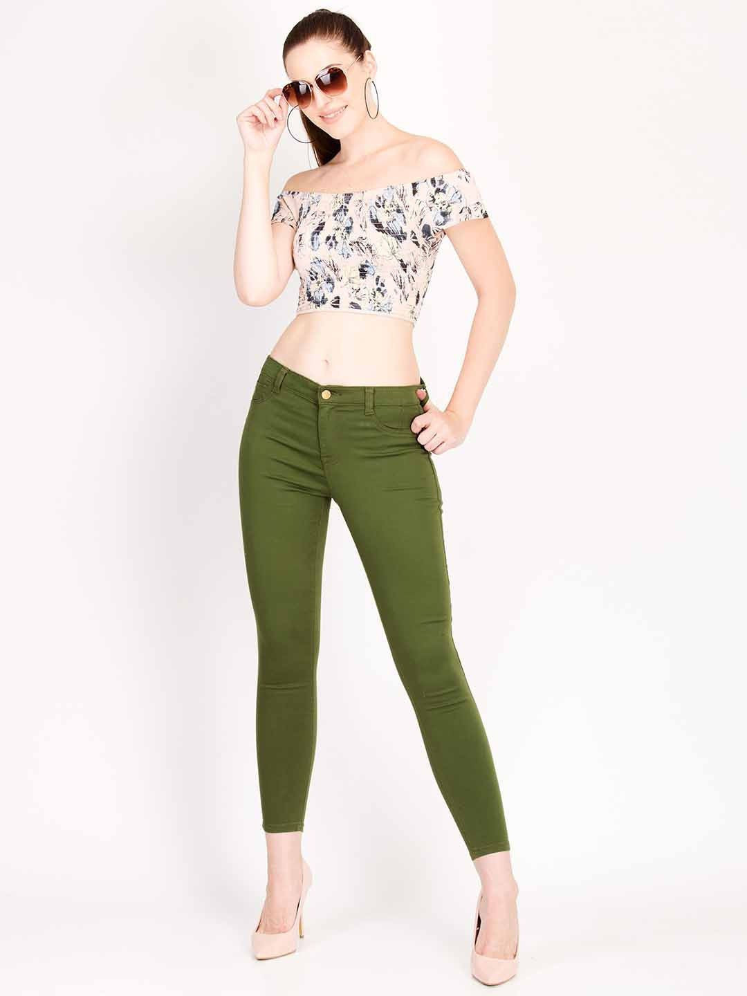 KOTTY Regular Women Green Jeans 