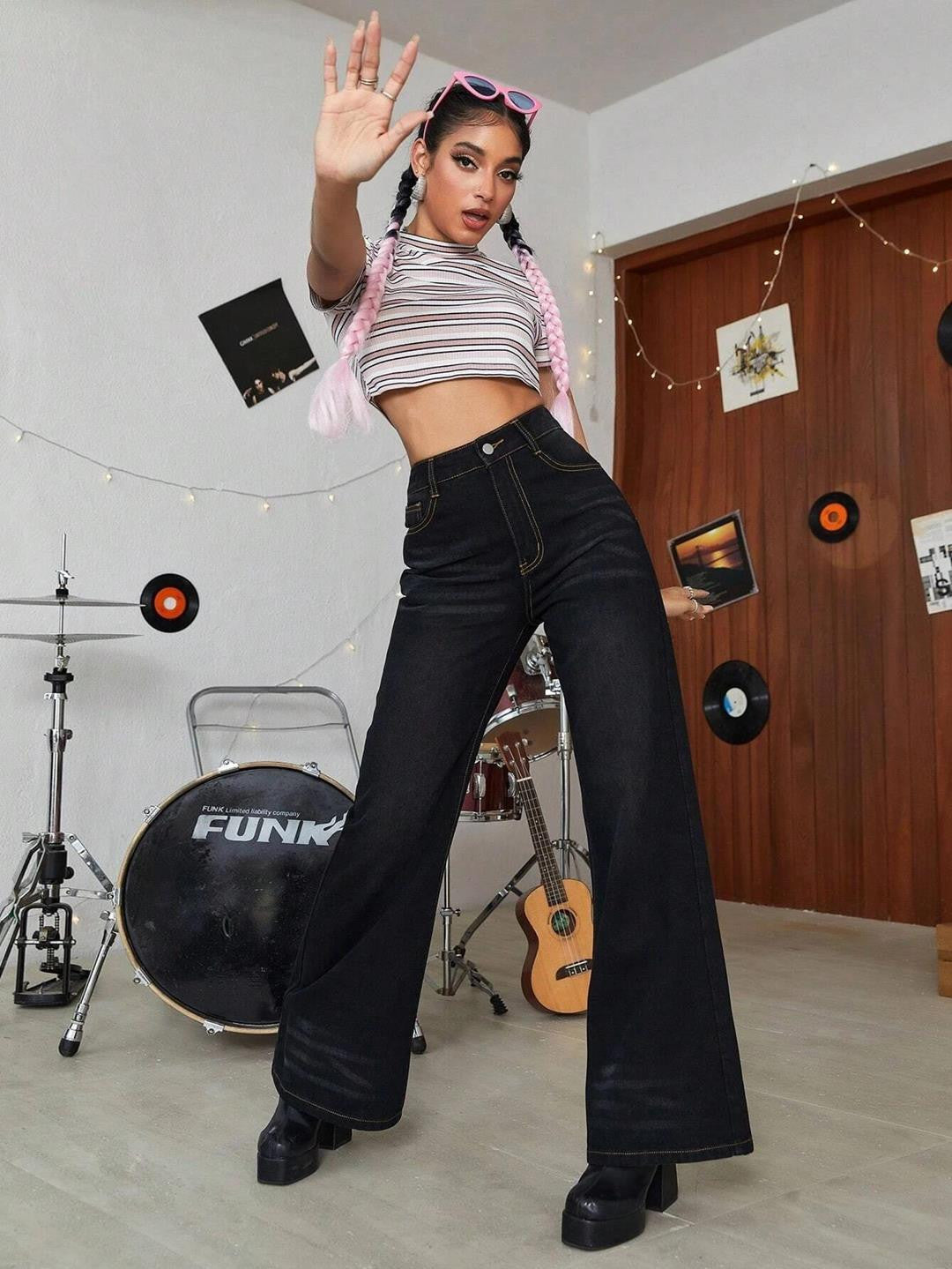 KOTTY Regular Women Black Jeans 