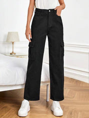 KOTTY Cargo Regular Women Black Jeans 