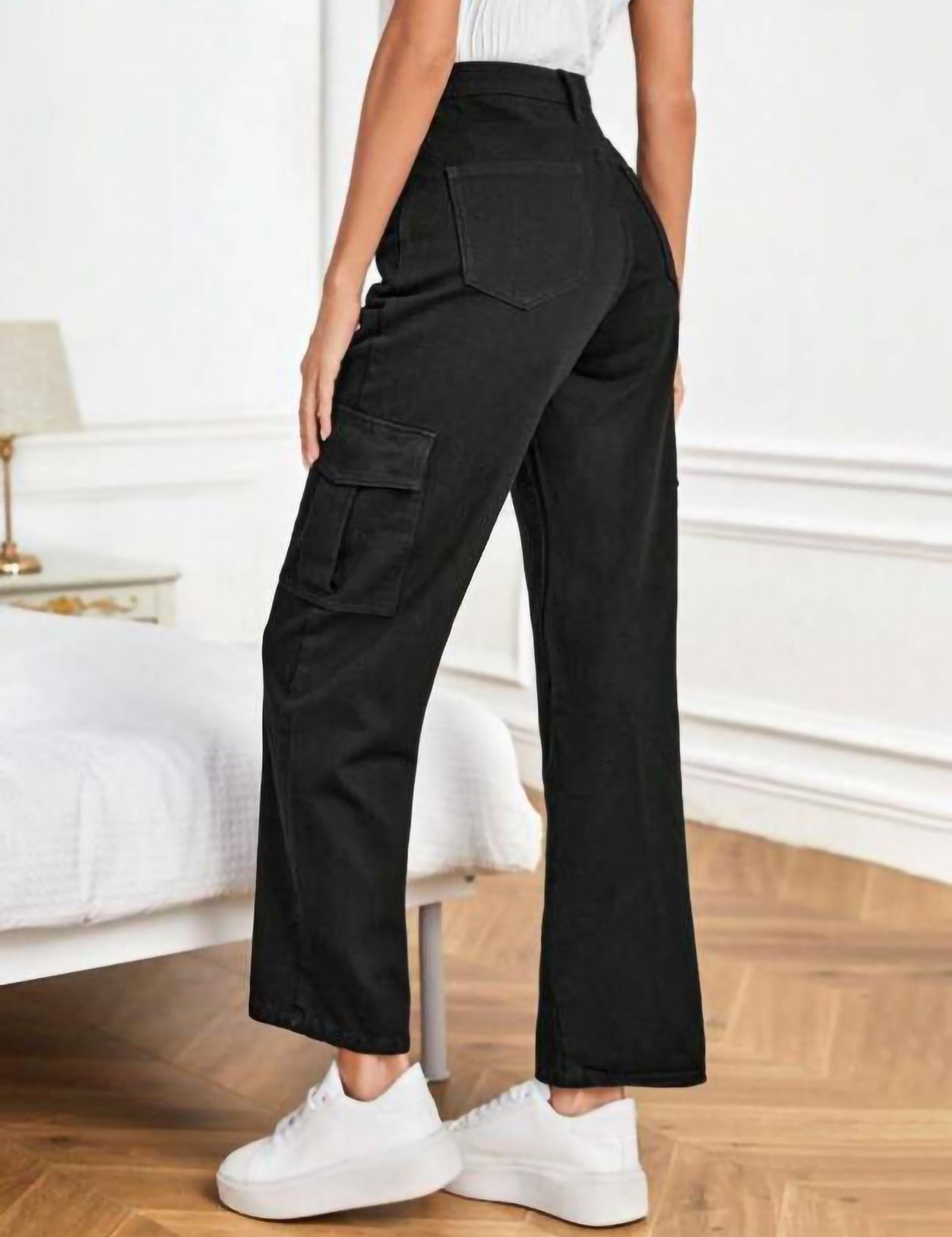 KOTTY Cargo Regular Women Black Jeans 