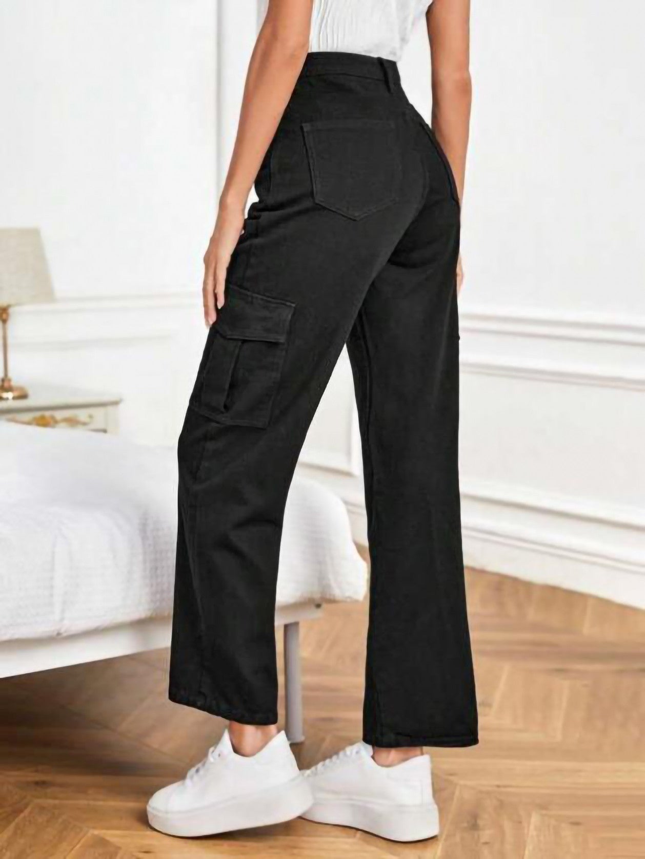 KOTTY Cargo Regular Women Black Jeans 