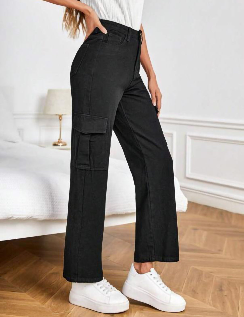 KOTTY Cargo Regular Women Black Jeans 