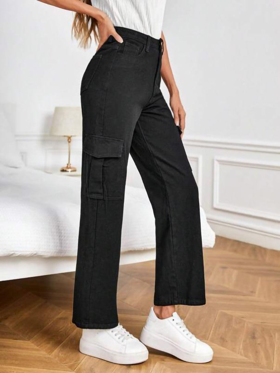 KOTTY Cargo Regular Women Black Jeans 