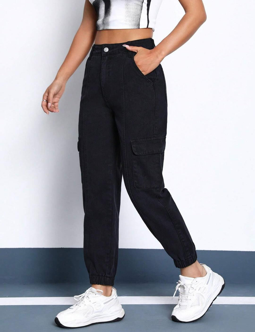 KOTTY Jogger Fit Women Black Jeans 