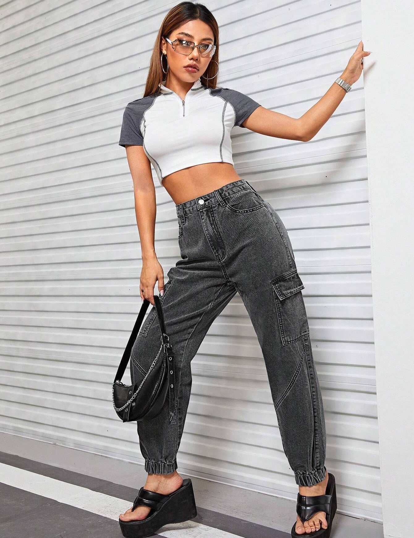 KOTTY Jogger Fit Women Dark Grey Jeans 