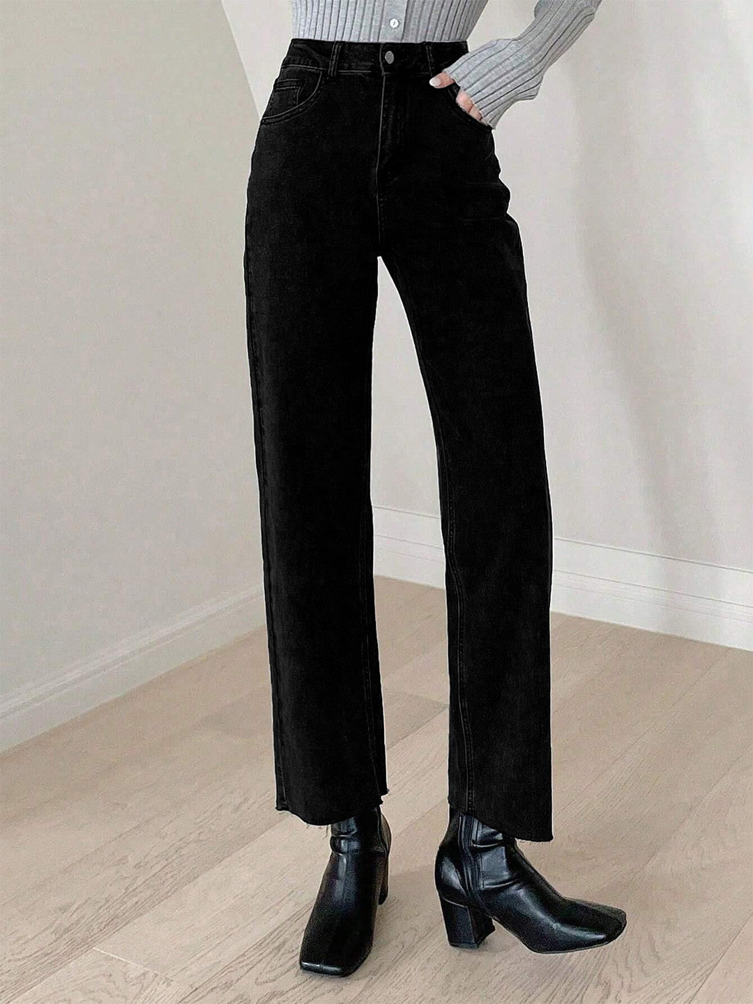 KOTTY Straight Fit Women Black Jeans 