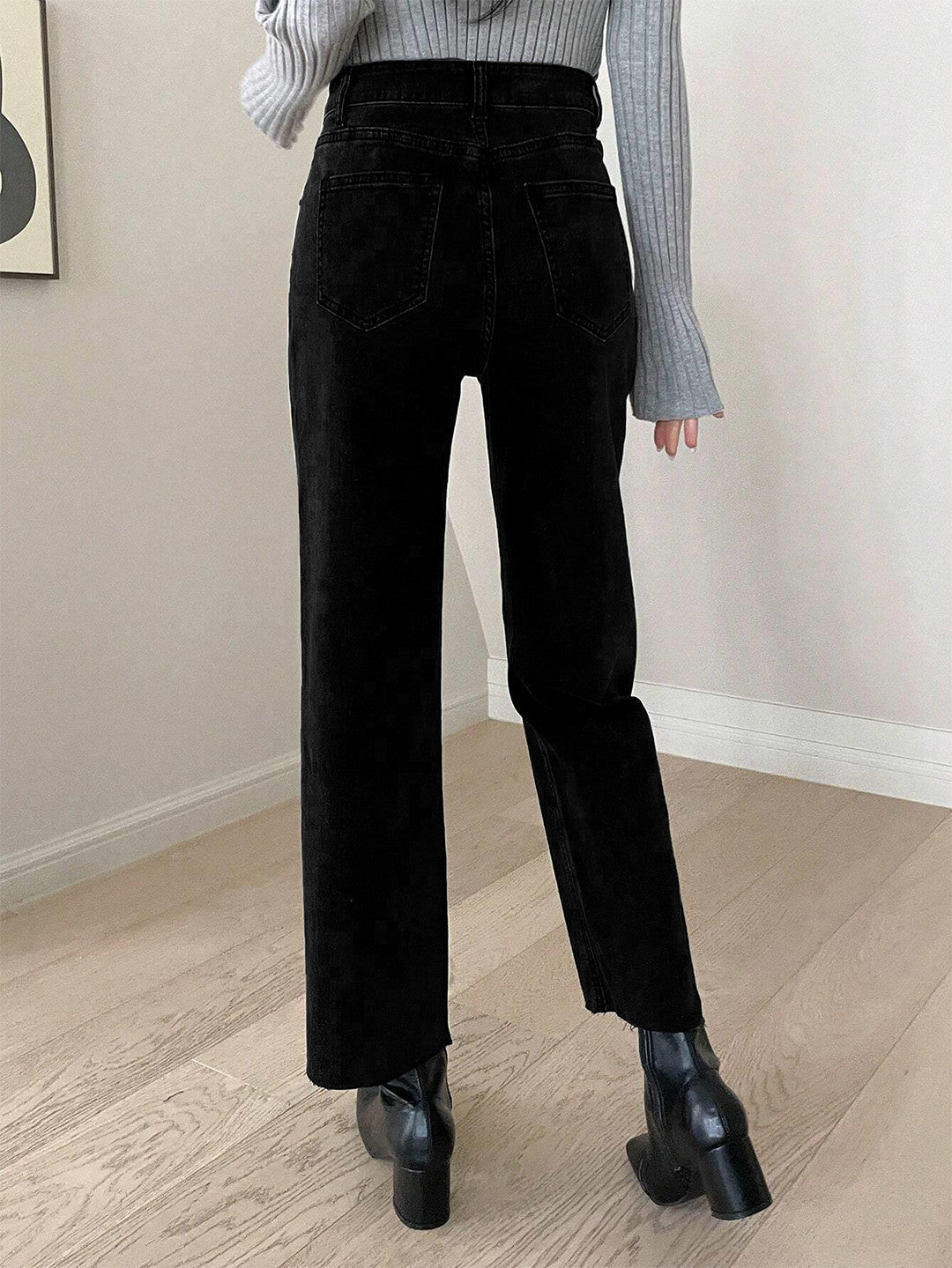 KOTTY Straight Fit Women Black Jeans 