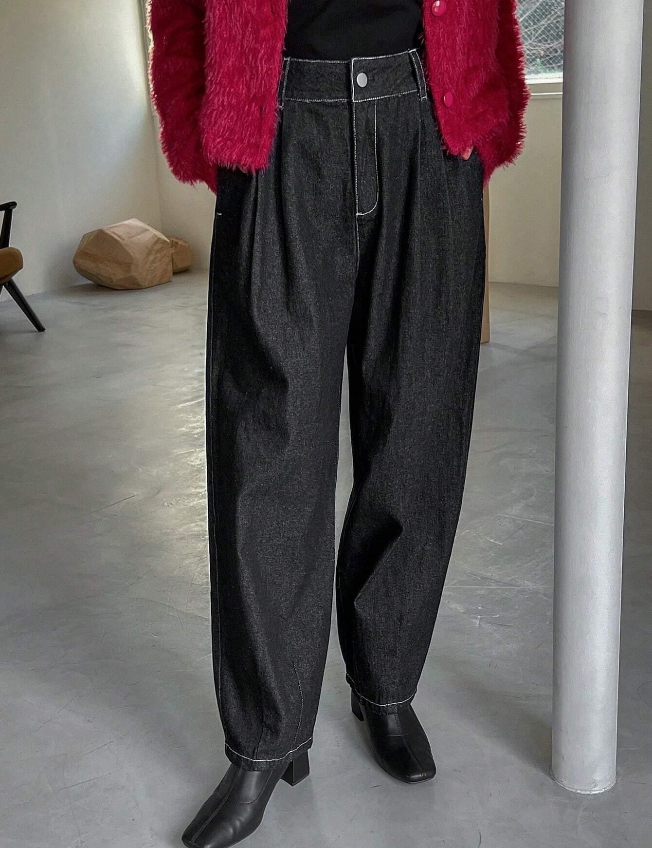 KOTTY Loose Fit Women Black Jeans 